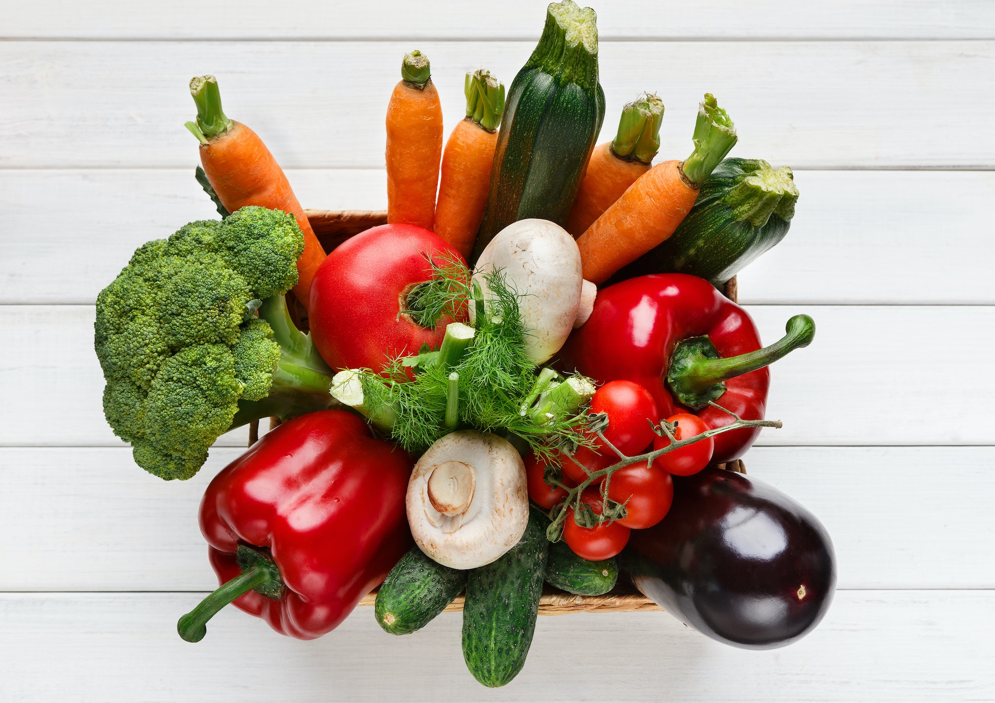 Edible arrangements, organic vegetable bouquet top view